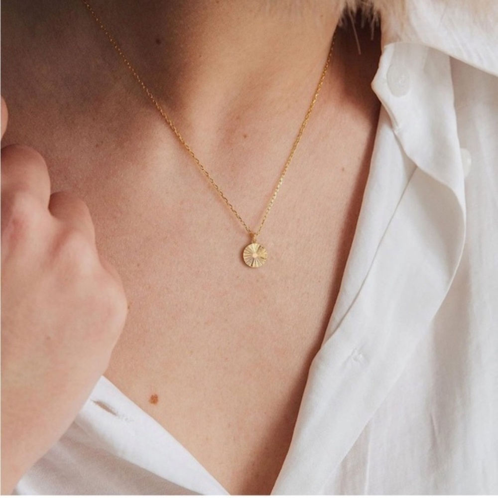 Gold 18k Gold Plated Coin Disc Necklace